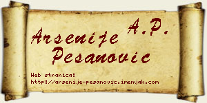 Arsenije Pešanović vizit kartica